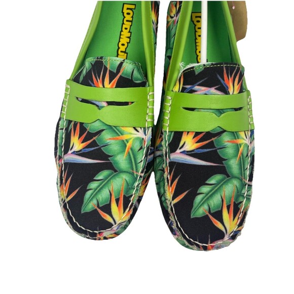 Loudmouth 10.5 Men’s Logan Driving Loafers Leather Bora Tropical Botanical NIB - Picture 2 of 14